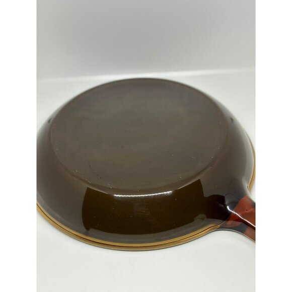 VTG CorningWare Visions Amber Brown Glass Skillet w/ Lid Teflon Coated 3.75"x11" - Picture 8 of 10